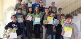 Die glücklichen Preisträger des BIBER- und HEUREKA-Wettbewerbs am Fichte-Gymnasium