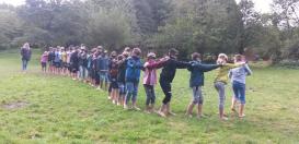 Die Klasse 5c im Erlebeniszentrum Marienhof