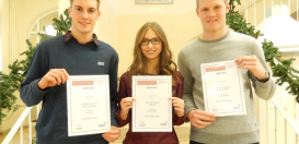 von links nach rechts: Luca Pandza, Leonie Wojtek und Damian Backhaus