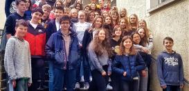 Die Austauschschülerinnen und -schüler aus Frankreich zusammen mit ihren Gastschülerinnen und -schülern.