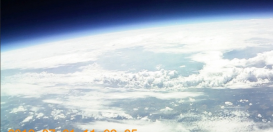 Aufnahme des Ballons: die Erde aus über 20.000 m Höhe.