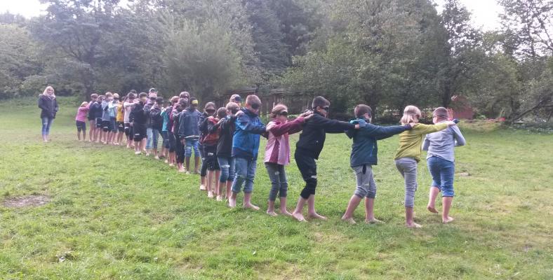 Die Klasse 5c im Erlebeniszentrum Marienhof