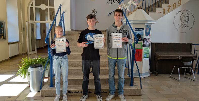 Anna, Cornelius und Schulsieger Mika