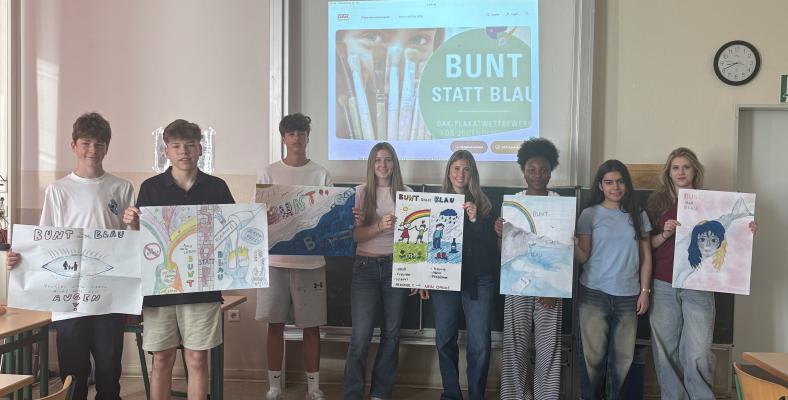 Im Rahmen des WPII-Faches „Fit & gesund“ nahm der Kurs an der Präventionskampagne „Bunt statt blau“ teil.